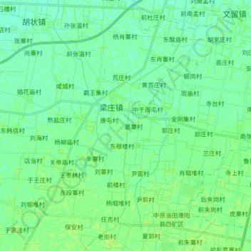 Mappa topografica 梁庄镇, altitudine, rilievo
