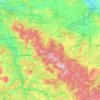 Mappa topografica Thüringer Woud, altitudine, rilievo