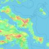 Mappa topografica Εύβοια, altitudine, rilievo