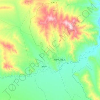 Mappa topografica Сумон Хову-Аксы, altitudine, rilievo