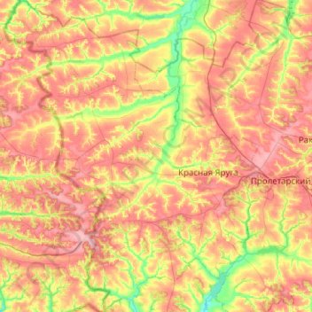 Mappa topografica Краснояружский район, altitudine, rilievo