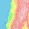 Mappa topografica Región de Atacama, altitudine, rilievo