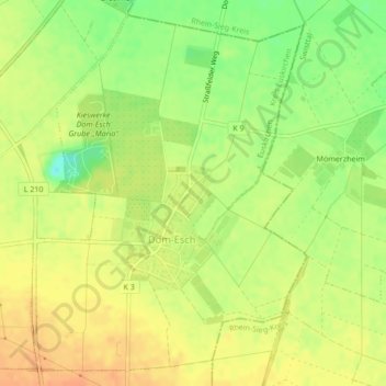 Mappa topografica Dom-Esch, altitudine, rilievo