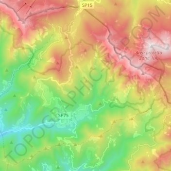 Mappa topografica Comano, altitudine, rilievo