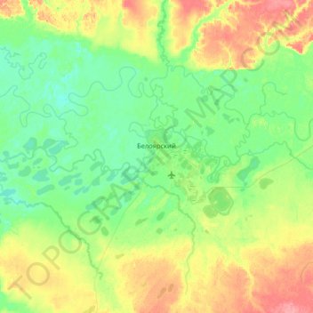 Mappa topografica городское поселение Белоярский, altitudine, rilievo