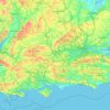 Mappa topografica South East England, altitudine, rilievo