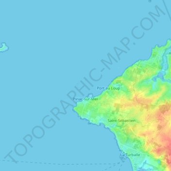 Mappa topografica Piriac-sur-Mer, altitudine, rilievo