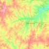 Mappa topografica Johnson County, altitudine, rilievo