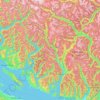 Mappa topografica West Vancouver—Sunshine Coast—Sea to Sky Country, altitudine, rilievo