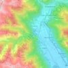 Mappa topografica Gordona, altitudine, rilievo