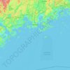 Mappa topografica Helsinki, altitudine, rilievo