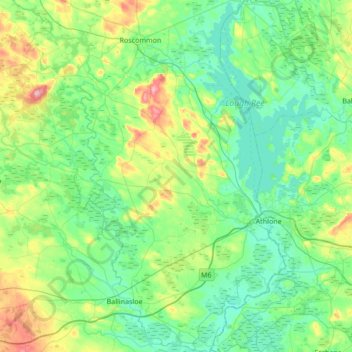 Mappa topografica Athlone Municipal District, altitudine, rilievo