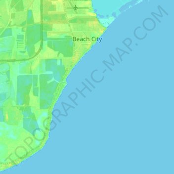 Mappa topografica Beach City, altitudine, rilievo