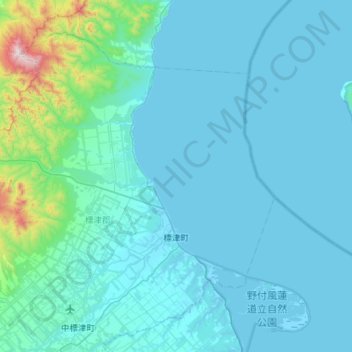 Mappa topografica 標津郡, altitudine, rilievo
