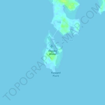 Mappa topografica Ragged Island, altitudine, rilievo