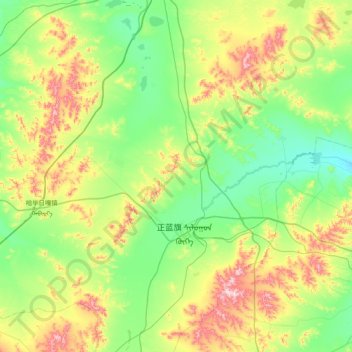 Mappa topografica 上都镇, altitudine, rilievo