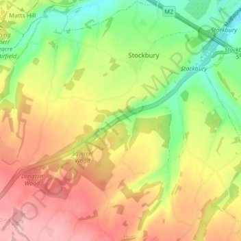 Mappa topografica Stockbury, altitudine, rilievo
