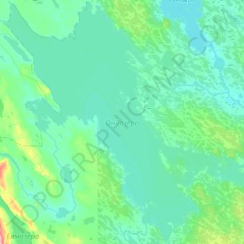 Mappa topografica Ондозеро, altitudine, rilievo