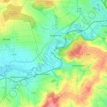 Mappa topografica Schöneck, altitudine, rilievo