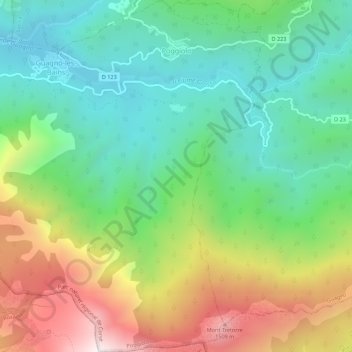 Mappa topografica Poggiolo, altitudine, rilievo