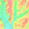 Mappa topografica Fremont County, altitudine, rilievo