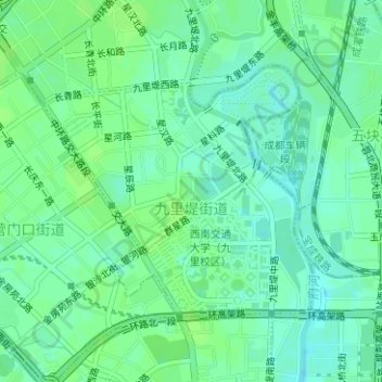 Mappa topografica 九里堤街道, altitudine, rilievo