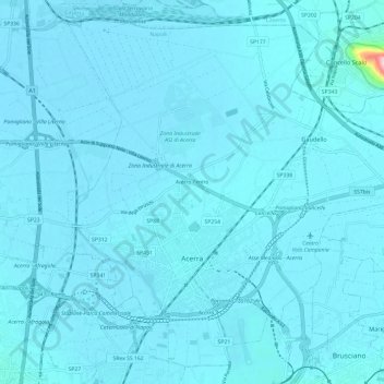 Mappa topografica Acerra, altitudine, rilievo