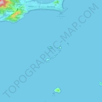 Mappa topografica Ipanema, altitudine, rilievo