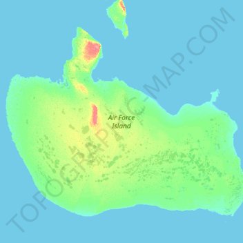 Mappa topografica Air force Island, altitudine, rilievo