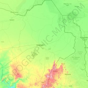Mappa topografica Borno, altitudine, rilievo