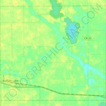 Mappa topografica Preston Lake Township, altitudine, rilievo