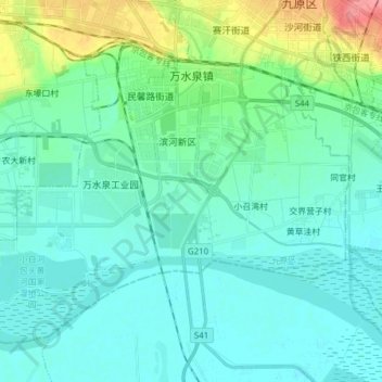 Mappa topografica 万水泉镇, altitudine, rilievo
