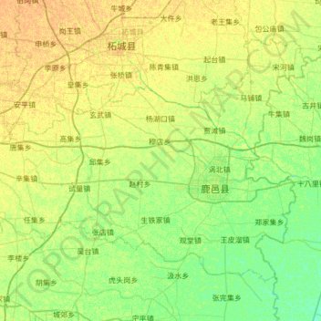Mappa topografica 鹿邑县, altitudine, rilievo