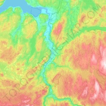 Mappa topografica Melhus, altitudine, rilievo