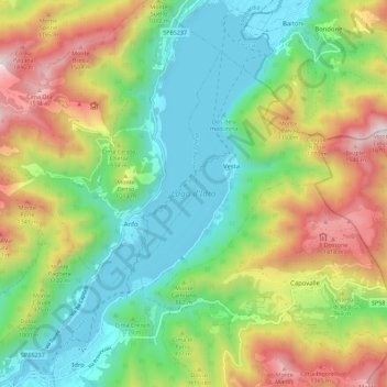 Mappa topografica Lago d'Idro, altitudine, rilievo