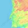 Mappa topografica Portugal Continental, altitudine, rilievo