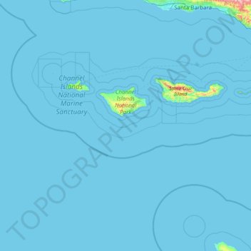 Mappa topografica Channel Islands National Park, altitudine, rilievo