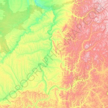 Mappa topografica Ust-Maysky Ulus, altitudine, rilievo