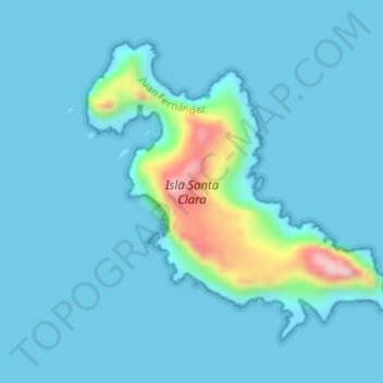 Mappa topografica Isla Santa Clara, altitudine, rilievo