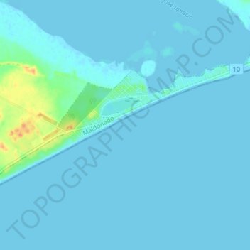 Mappa topografica Santa Mónica, altitudine, rilievo