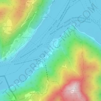 Mappa topografica Brusino Arsizio, altitudine, rilievo