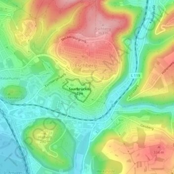 Mappa topografica 66121, altitudine, rilievo