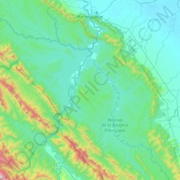 Mappa topografica Rurrenabaque, altitudine, rilievo