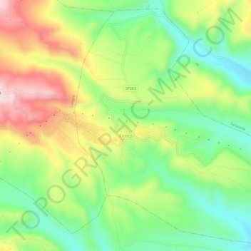 Mappa topografica Firmo, altitudine, rilievo