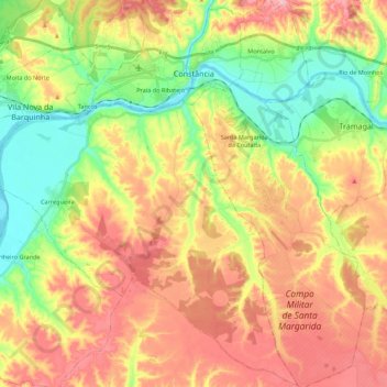 Mappa topografica Constância, altitudine, rilievo