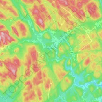 Mappa topografica Saint-Côme, altitudine, rilievo