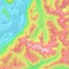 Mappa topografica Area D (Popkum/Bridal Falls/Wahleach), altitudine, rilievo
