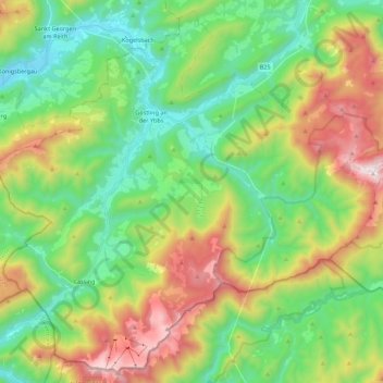 Mappa topografica Gemeinde Göstling an der Ybbs, altitudine, rilievo