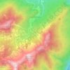 Mappa topografica Cibiana di Cadore, altitudine, rilievo
