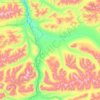 Mappa topografica Denali Park, altitudine, rilievo
